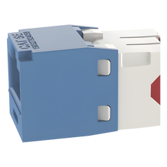 Conector Jack RJ45 Estilo TG, Mini-Com, Categoría 5e, de 8 Posiciones y 8 Cables, Color Azul