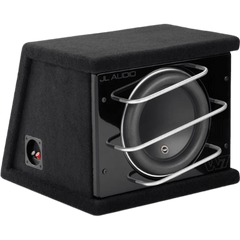 Subwoofer con Carcasa para Coche / 10″ / 750 W RMS / Impedancia 3 Ω / Carcasa Sellada Orientada hacia Atrás / Rejillas con Barras de Aluminio / Terminal de Conexión de 5 Vías / ProWedge W7AE