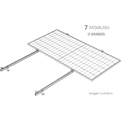 Kit Basel Sistema de Montaje Fotovoltaico Para 7 Módulos a 0° / Velocidad de Viento 170 km/h / Módulo 2.382 m x 1.134 m (7.81 ft x 3.72 ft) / Potencia 645 W