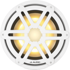 Subwoofer Náutico / 10" / LED RGB / Rejilla Deportiva Blanca / 175 W RMS / 4 Ω / Deflector Infinito / Cono de Polipropileno Relleno de Mica / Montaje Empotrado
