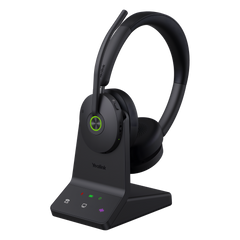 Auriculares estéreo Yealink WH68 edición MS/ Base DECT y auriculares con Bluetooth integrado/ Cancelación activa de ruido/ Triple conexión