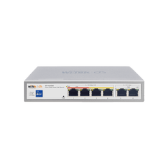 Switch PoE / Administración en la nube / Con 4 puertos 10/100 Mbsp PoE af/at / 2 Puertos Uplink 10/100 MBPS / Presupuesto 60 W / PoE hasta 250 metros / Soporta protocolo ONVIF