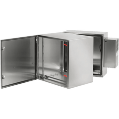 Gabinete ProTek Doble Bisagra / Puerta Sólida con AC / 36x24x28 in (922x600x710 mm) / Acero Inoxidable SS304 Cepillado / NEMA 4 4X 12 / IP66 IK10