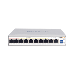 Switch PoE / Administración en la nube / Con 8 puertos 10/100 Mbsp PoE af/at / 2 Puertos Uplink 10/100/1000 Mbps / Presupuesto 100 W / PoE hasta 250 metros / Soporta protocolo ONVIF