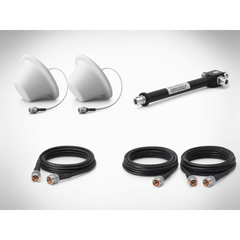 Kit de 2 Antenas Omnidireccional tipo Domo y Divisor de Potencia de 3 salidas / Jumpers Coaxiales de 3 m y dos de 15 m con conectores N macho