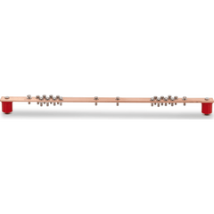 Barra Distribución Tierra Rack 19 in / Cobre 100% / 550A / Aisladores Rojos / 0.64 cm (0.25 in) / J-STD-607-A