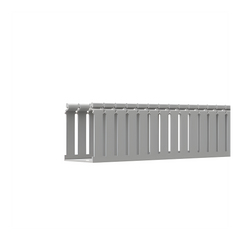 Canaleta Ranurada de PVC con Tapa, Tipo F, 108 mm de Ancho, 104.1 mm de Alto y 2 m de Largo, Color Gris