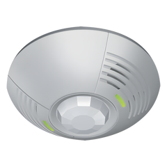 Sensor de ocupación de techo con doble tecnología ultrasónica e infrarroja, cobertura de 46 m² a 180 grados, relevador SPDT y fotocelda, integrable a sistemas Lutron
