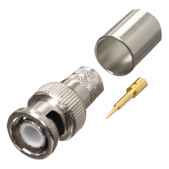 Conector BNC Macho de Anillo Plegable para RG-8/U, LMR-400, 9913, CNT-400, Níquel/ Oro/ Teflón.