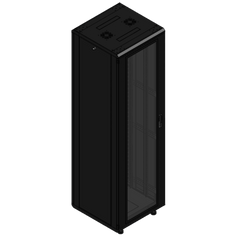 Gabinete rackeable de piso de 42U, compatible con estándar 19 pulgadas, equipado con puerta frontal de cristal para una mejor visibilidad y presentación profesional