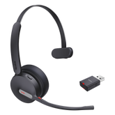 Auriculares Yealink WH64 Hybrid Mono UC/Adaptador DECT y auriculares Bluetooth integrados/Cancelación de ruido con 3 micrófonos/Hasta 32 horas de conversación