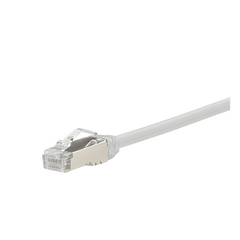Patch Cord Cat6A, Diametro Reducido 28 AWG, Blindado S/FTP, CM/LS0H, 0.5 Metros (1.64 Pies), Color Blanco