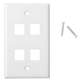 Placa de Pared de 4 Puertos, Keystone, Color Blanco
