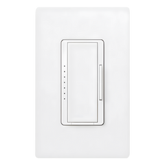 Atenuador de pared Maestro de 600 W incandescente/halógeno y 600 VA MLV con cable neutro, unipolar o multilocalización, para sistema RadioRA 2, color blanco