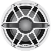 Subwoofer Náutico / 8" / Deflector Infinito o Caja Cerrada / 200 W RMS / Impedancia 4 Ω / Sensibilidad 86.8 dB / Cono de Polipropileno Relleno de Mica / Iluminación LED Transflective™ / Rejilla Deportiva Blanca
