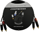 Cable 2 RCA x 2 RCA, conectores negros, con diferenciador de blanco y rojo (2x MT380-RD - 2x MT380-WH), length 2m