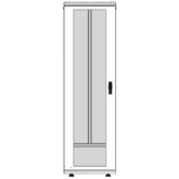 Gabinete Rack 42 Unidades / Piso 19 Pulgadas / Puerta Cristal Templado / Capacidad Carga 1000 Kg / Acero Calibres 16-18-20 / Ventilación Superior / Ruedas y Niveladores / Cerradura Seguridad