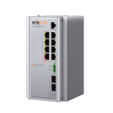 Switch Industrial Administrable Gigabit con 2 Puertos PoE bt + 6 Puertos PoE af/at o 24 V Pasivo + 2 SFP Gigabit, 240 W