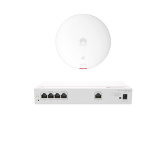 Kit DEMO de Router Multi-Servicio / 1 puerto 10/100/1000 Mbps(WAN) / 4 puertos 10/100/1000 Mbps(LAN) PoE / 50W + Punto de Acceso Wi-Fi 6 / 1.775 Gbps / MU-MIMO 2x2 (2.4GH y 5GHz) / Smart Antenna más cobertura / Instalación en techo y pared