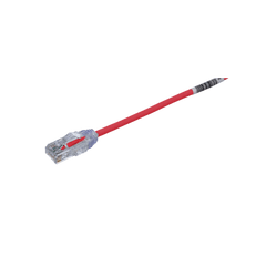 Cable de Parcheo TX6, UTP Cat6, Diámetro Reducido (28AWG), Color Rojo, 4.57 Metros (15 Pies)