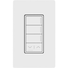 Teclado de escenas Sunnata de 3 botones con funciones de subir y bajar, comunicación inalámbrica Clear Connect, 120-277 V, blanco brillante, para sistema RadioRA 3