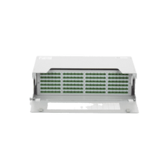 Distribuidor de Fibra Óptica para 144 empalmes, con 144 acopladores SC/APC y 144 pigtails, 19", 5 UR
