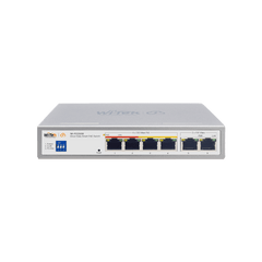 Switch PoE / Administración en la nube / Con 4 puertos 10/100 Mbsp PoE af/at / 2 Puertos Uplink 10/100 MBPS / Presupuesto 60 W / PoE hasta 250 metros / Soporta protocolo ONVIF