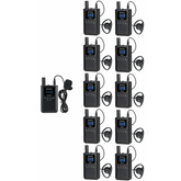 Kit para guía turístico de 1 transmisor y 10 receptores