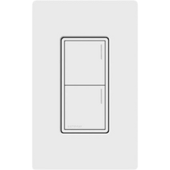 Teclado de pared Sunnata de 2 botones para escenas de luces, persianas y ventiladores, con barra luminosa ajustable, color blanco, para el sistema RadioRA 3