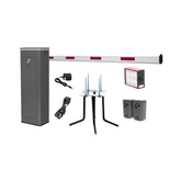 Kit COMPLETO Barrera Derecha XBS Con Corona LED / Brazo de 5.5 Metros / Incluye Sensor de Masa, Transformador, Lazo Magnético, Ancla, Fotoceldas y 2 Controles Inalámbricos