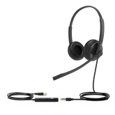 Diadema USB Alámbrica Yealink UH34 Dual Teams C/ Almohadillas de Cuero Compatible con Teléfonos IP Yealink y Computadoras