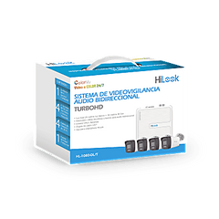 KIT TurboHD 1080p / DVR 4 canales / 4 Cámaras Bala de Metal / H.265+ / 1 Fuente de Poder Profesional / Accesorios de Instalación
