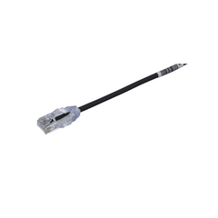 Cable de Parcheo UTP Cat6A, CM/LSZH, Diámetro Reducido (28AWG), Color Negro, 0.5 m.