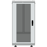 Gabinete Rack 24 Unidades / 19 Pulgadas / Puerta de Cristal / Piso / Acero Calibres 16-18-20 / 750 Kg Carga / 600x605x1190 mm (23.6x23.8x46.9 in) / Vidrio con Cerradura