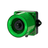 Combinación de baliza LED color Verde y sirena electrónica de 31 tonos resistente a la intemperie de volumen máx. 123 dB a 110-220 VCA