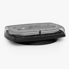 Mini torreta de 48 LED 10" Ámbar/Claro, Lente Transparente, Imán y Encendedor de Vehículo