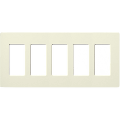 Placa de pared Satin Colors de 5 espacios sin tornillos visibles, color biscuit, para atenuadores, switches y controles Pico