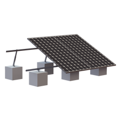 Montaje para 3 Panel Solar, Riel "8" de 4050mm para Módulos con Espesor de 35mm, Velocidad de Viento Máx. 136km/h (20° a 45°)