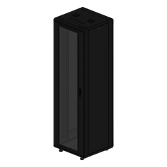 Gabinete rackeable de piso de 42U, compatible con estándar 19 pulgadas, equipado con puerta frontal de cristal para una mejor visibilidad y presentación profesional