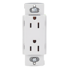 Tomacorriente dúplex 15 A 125 V de la línea Claro y Satin Colors en color Snow, para caja de pared estándar, placa se vende por separado