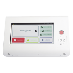Terminal Inteligente para Habitación Hospitalaria / Pantalla Táctil 7" / RFID 125 kHz / VoIP SIP / PoE IEEE 802.3af / Bus RS485 / Carcasa Antibacteriana