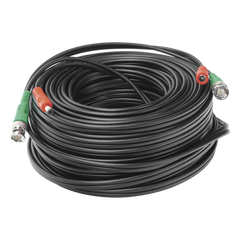Cable Coaxial (BNC RG59) + Alimentación / SIAMES / 30 Metros (98.43 Pies) / 100% COBRE / Para Cámaras 4K / Uso Interior y Exterior