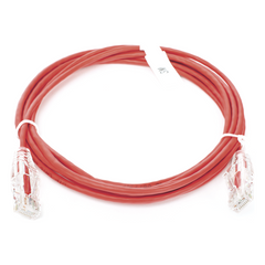 Cable de Parcheo Slim UTP Cat6 - 3 Metros (9.84 Pies) Rojo Diámetro Reducido (28 AWG)