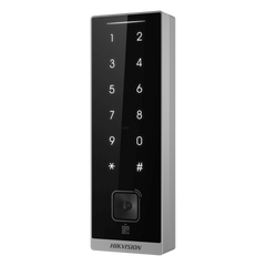 Teclado Esclavo con Lector de Tarjetas Virtuales Bluetooth y Códigos QR / Tarjetas MIFARE y PROX EM / Contraseñas / RS-485 Wiegand OSDP / Frecuencias 13.56 MHz y 125 KHz / Autenticación Tarjeta PIN QR Bluetooth / Táctil