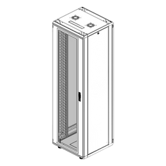 Gabinete Rack 42 Unidades / Piso 19 Pulgadas / Puerta Cristal Templado / Capacidad Carga 1000 Kg / Acero Calibres 16-18-20 / Ventilación Superior / Cerradura Seguridad, Niveladores Incluidos