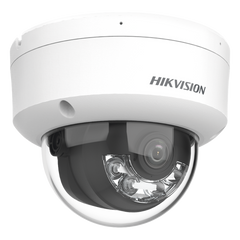 Domo IP 4 Megapixel / Lente 2.8 mm / Dual Light (30 mts IR + 30 mts Luz Blanca) / Micrófono Integrado / Antivandálico IK08 / Motion Detection 2.0 / Exterior IP67 / H.265 / PoE / ONVIF / Micro SD