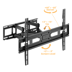 Montaje de Pared Universal Articulado para Monitores de 37 a 80" | Carga Máxima 40 Kg | Vesa 100 x 100 a 600 x 400| Fabricado en Acero