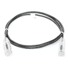 Cable de Parcheo Slim UTP Cat6 - 1 Metro (3.28 Pies), Negro, Diámetro Reducido (28 AWG)