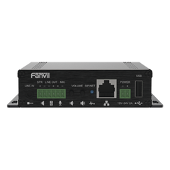 Gateway para Voceo IP/SIP, Entrada de audio (3.5mm), salida de amplificador integrado de hasta 30W, puerto USB (reproducción de MP3),