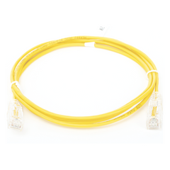 Cable de Parcheo Slim UTP Cat6 - 2 Metros (6.56 Pies) Amarillo Diámetro Reducido (28 AWG)
